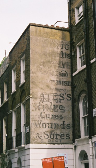 ghost sign on wall